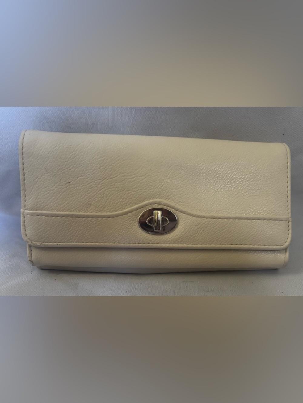 Safe Keeper Medium Vegan Leather Wallet in Cream